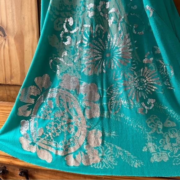 Umgee Turquoise and Silver Mini Dress - Picture 7 of 16